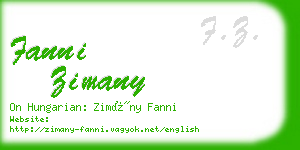 fanni zimany business card